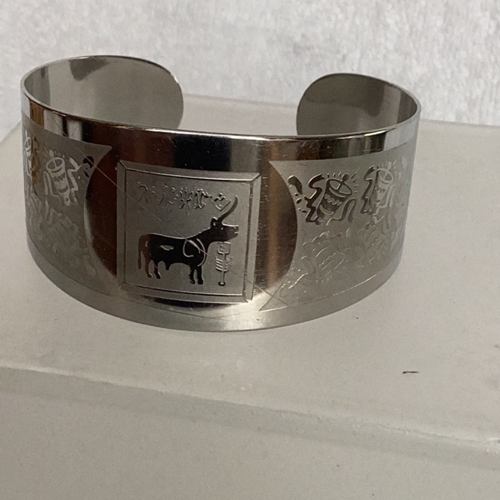 Cuff Bracelet by PÍA Designer . in Stainless Steel  in Holiday Design